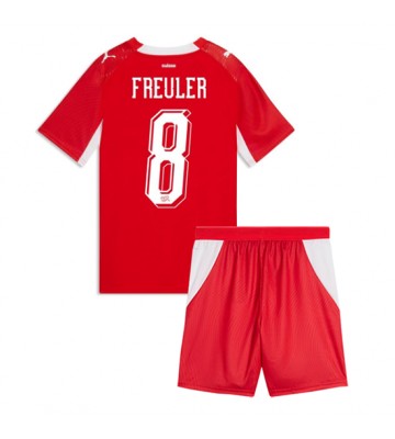 Schweiz Remo Freuler #8 Hemmaställ Barn VM 2026 Kortärmad (+ Korta byxor)